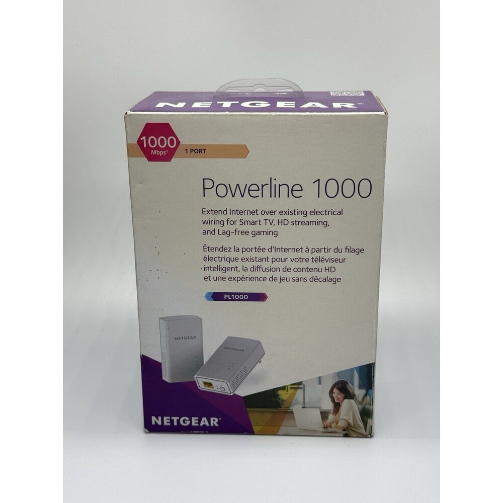 NETGEAR Powerline 1000 Mbps PL1000 Ethernet Adapter Kit 2-Pack New Open Box